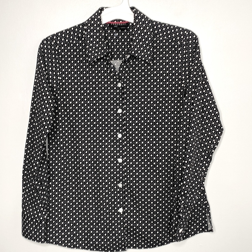 Foxcroft Button down | Wrinkle Free Shaped Fit | Retro print | size 4